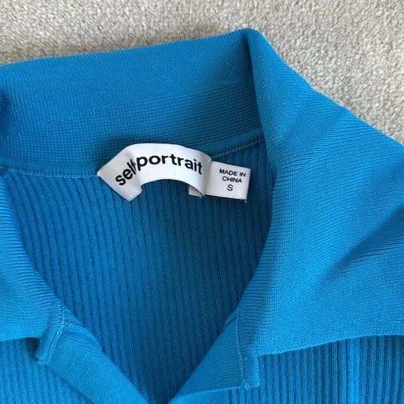 Self Portrait blue polo knit dress, size S - Picture 3 of 7